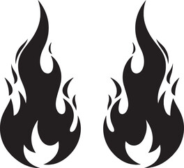 Vibrant tribal flame tattoo designs, a hot symbol set of burning art