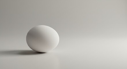 Minimalist White Sphere on Light Gray Background with Soft Shadows
