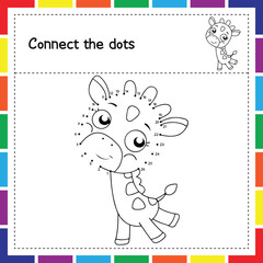 Cute Animal Connect the Dots Coloring Page, Fun Animal Dot to Dot Activity for Kids