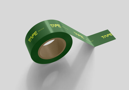 Green Tape Roll Mockup Design