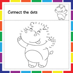 Cute Animal Connect the Dots Coloring Page, Fun Animal Dot to Dot Activity for Kids