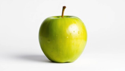 Fresh Green Apple Isolated on White Background: Healthy Eating Concept