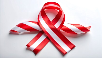 Red and white ribbon awareness