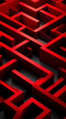 Red Maze: A three-dimensional, red labyrinth is shown, representing a challenging path. Its intricate design evokes a sense of complexity and puzzle-solving.
