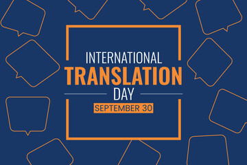 Translation Day on September 30th. Vector