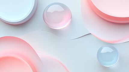 Abstract pastel shapes and curves