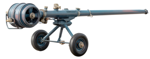 Professional Realistic Photo-Realistic portable irrigation cannon wi transparent background, digital artwork, ideal for marketing materials and web banners, content creation