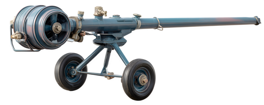 Professional Realistic Photo-Realistic portable irrigation cannon wi transparent background, digital artwork, ideal for marketing materials and web banners, content creation