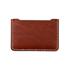 Elegant Leather Cardholder with Hand Stitched Detailing, Sophisticated Minimalist Wallet for Everyday Carry on a Black Background