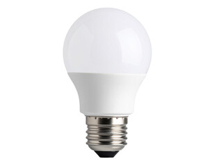  Tilted LED Light Bulb with Frosted Glass and Metallic Base, Side Angle, Transparent PNG