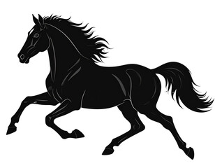 Fototapeta premium Horse Silhouette in Motion – Running Wild PNG 