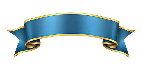 Elegant Blue Ribbon with Gold Trim