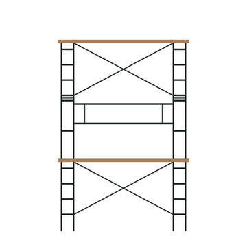 Scaffolding. Vector flat design aluminum prefabricated scaffolding isolated illustration white background.
