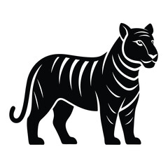 Obraz premium Black tiger silhouette vector icon