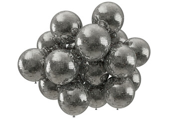 Isolated Stack of Silver Disco Balls
