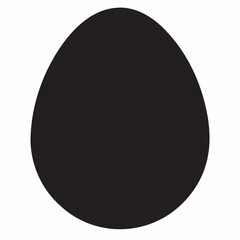 Classic egg silhouette black vector icon food white