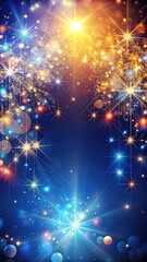 Obraz premium Sparkling abstract lights against a navy blue backdrop with vibrant colors and intricate patterns