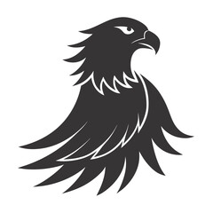 Obraz premium Majestic eagle profile black vector graphic bird silhouette