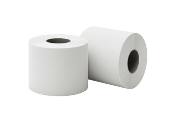 Isolated Two Rolls of White Thermal Paper