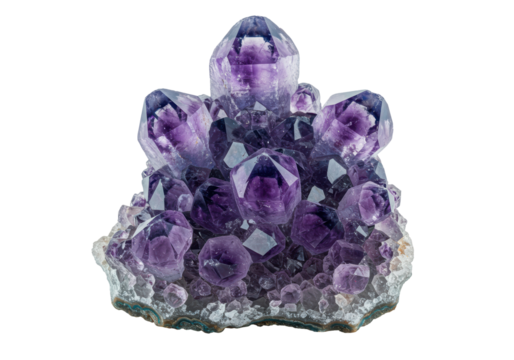 Isolated Amethyst Crystal Cluster with Deep Purple Hues