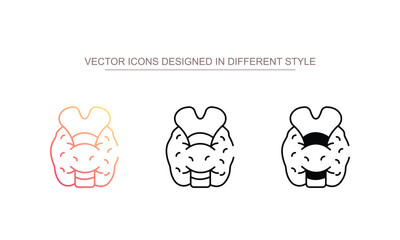 Thyroid icon design with white background stock illustration