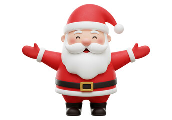 Obraz premium Isolated Cheerful Santa Claus Cartoon Character with Open Arms