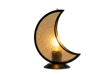 Isolated Crescent Moon Shaped Lamp with Warm Light