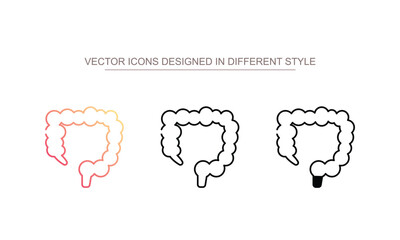 Large Intestine icon design with white background stock illustration