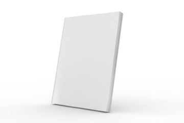Blank Magazine or Book cover mockup design isolated on white background. Template for presentation a publisher, notebook, catalogs, brochures, magazines, diary, journal, booklet or publication