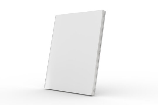Blank Magazine or Book cover mockup design isolated on white background. Template for presentation a publisher, notebook, catalogs, brochures, magazines, diary, journal, booklet or publication