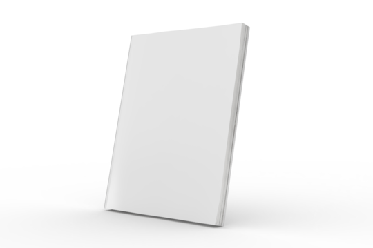 Blank Magazine or Book cover mockup design isolated on white background. Template for presentation a publisher, notebook, catalogs, brochures, magazines, diary, journal, booklet or publication