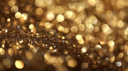 Elegant gold abstract bokeh background with glowing light particles for festive, luxury, or celebration design themes – vector illustration
