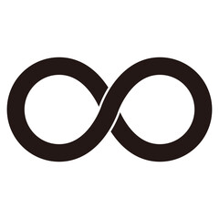 シンプルな無限マークの ベクターイラスト素材　黒　単体