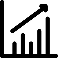 Stats analytic icon with line and simple style