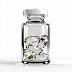 Supplement container presentation with white capsule pill bottle mockup with clear lid , supplement packaging, capsule pill bottle with clean background, capsule pill bottle design for health product