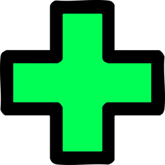 Obraz premium green cross symbol