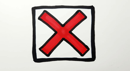 Obraz premium A red X marked in a square