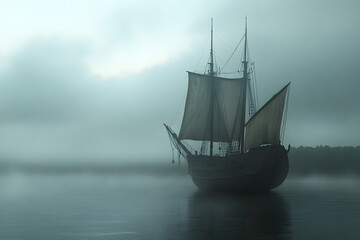 Obraz premium Foggy maritime scene