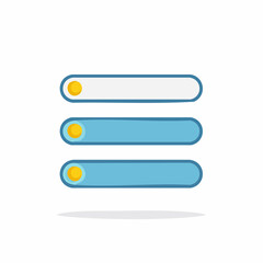 Obraz premium Vector icon of a tab bar with three tabs, flat UI icon design, modern look