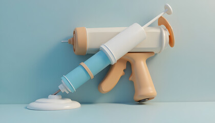 Fototapeta premium Caulking Gun Sealant Applicator: A hand-operated caulking gun, used for applying sealant or adhesive.
