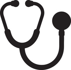 Stethoscope Icon Vector – Medical Equipment Symbol for Healthcare and Doctor Tools