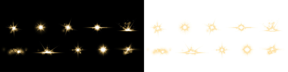 Golden Orange Camera Flash Flares – Realistic Light Burst PNG Overlay Collection