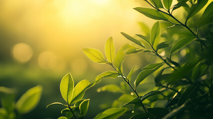 Obraz premium Green leaves. Nature of green leaf in garden at summer.