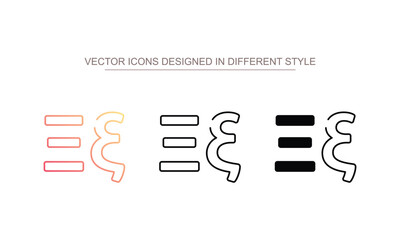 Xi icon design with white background stock illustration