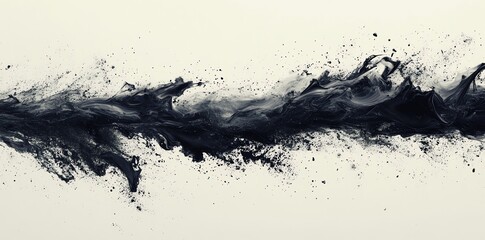 Abstract Black Ink Splash on Light Background Artistic Design for Creative Projects