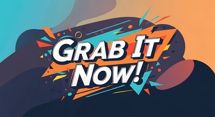 Eye-catching promotion announcement with abstract shapes and background
