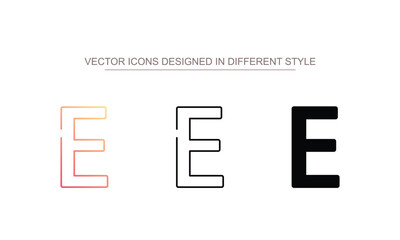 Epsilon icon design with white background stock illustration