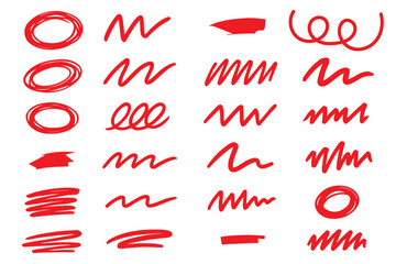 Creative Underline Brush Pack – Text Highlights for Posters & Web Design . Set of hand drawn marker pen stroke line .