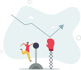 Game changer strategy to improve or rising up, stock market rebound or solution for economic recover from recession concept.human life.