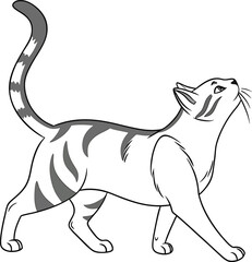 Cute isolated cartoon domestic animal vector silhouette illustration